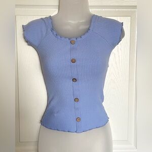 Derek Heart T-Shirt With Buttons Blue